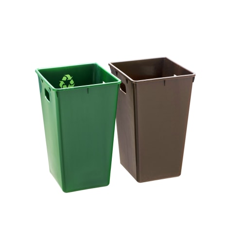 Cordoba Collection 8 Quart Recycle Wastebasket Liners, Chocolate and Green